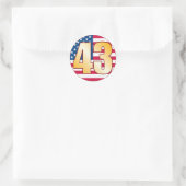 43 Verenigde Staten Goud Ronde Sticker (Tas)