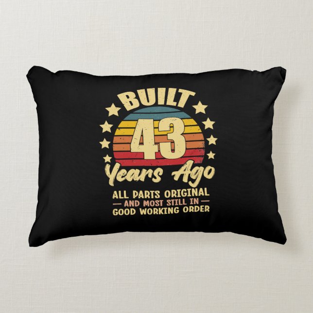 43 Years Ago All Parts Original 43th Birthday Accent Kussen (Voorkant)