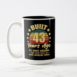 43 Years Ago All Parts Original 43th Birthday Tweekleurige Koffiemok