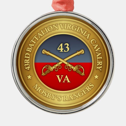 43e bataljon, Virginia Cavalry (Mosby's Rangers) Metalen Ornament (Voorkant)
