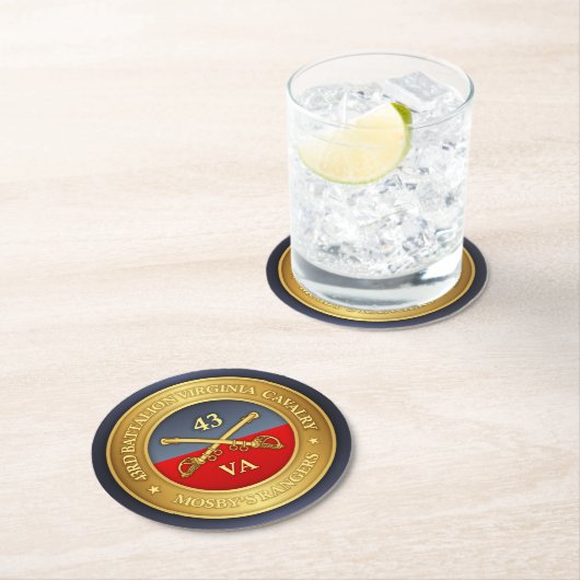 43e bataljon, Virginia Cavalry (Mosby's Rangers) Ronde Kartonnen Onderzetter (Insitu)