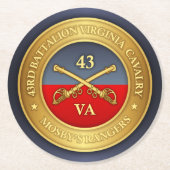 43e bataljon, Virginia Cavalry (Mosby's Rangers) Ronde Kartonnen Onderzetter (Voorkant)
