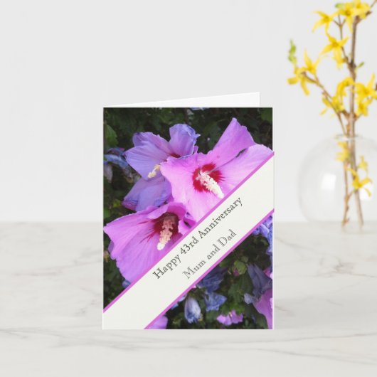 43e bruiloft Jubileum Kaart (Gele Bloem)