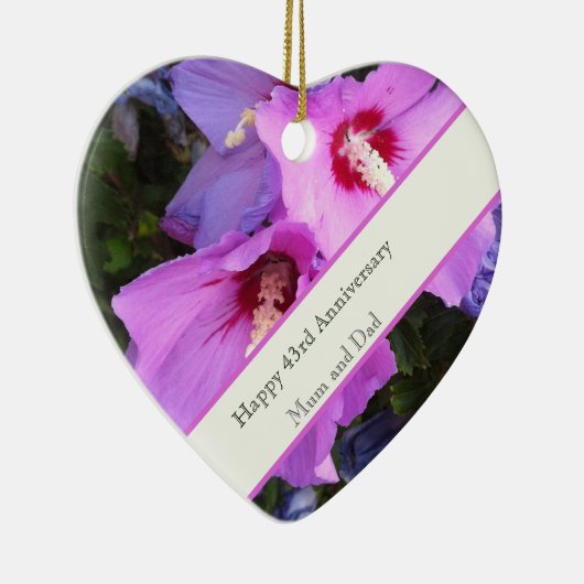 43e bruiloft Jubileum Keramisch Ornament (Rechts)