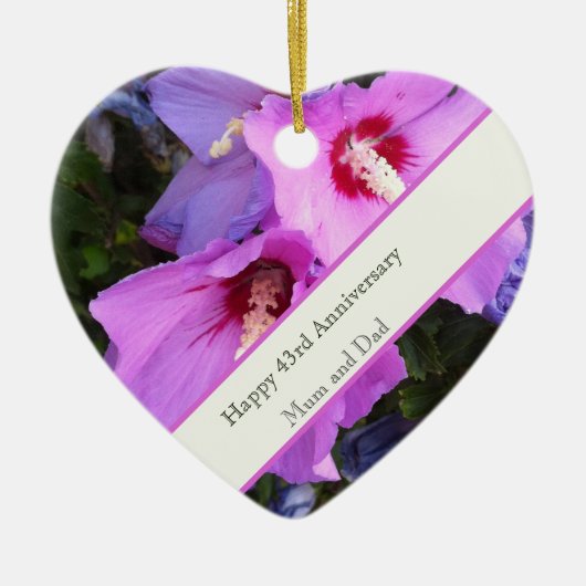 43e bruiloft Jubileum Keramisch Ornament (Voorkant)