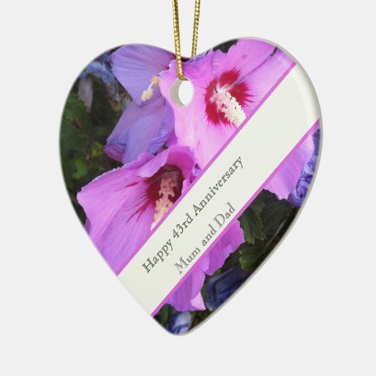 43e bruiloft Jubileum Keramisch Ornament (Links)