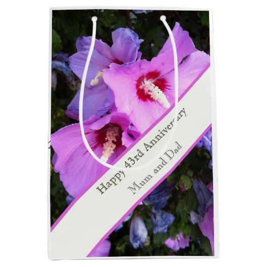 43e bruiloft Jubileum Medium Cadeauzakje (Voorkant)