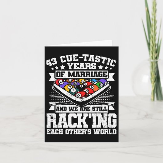 43e bruiloft Jubileum zwembad biljart 43 jaar m Kaart (Voorkant)