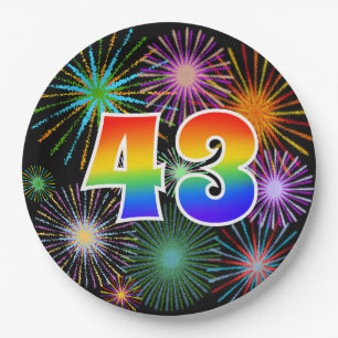 43e Evenement - Leuk, Kleurrijk, Vet, Regenboog 43 Papieren Bordje