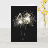 43e jaarsparklers op zwart kaart (Gele Bloem)