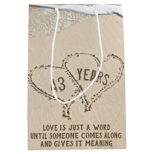 43e Jubileum  doorsnede Gemiddelde Gift Bag Medium Cadeauzakje (Voorkant)