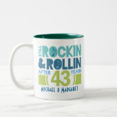 43e Jubileum persoonlijke microscoopcadeau Tweekleurige Koffiemok (Links)