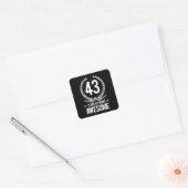 43e verjaardag (43 jaar Geweldige) Vierkante Sticker (Envelop)