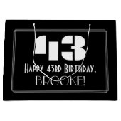 43e verjaardag ~ Art Deco geïnspireerd look "43" + Groot Cadeauzakje (Voorkant)