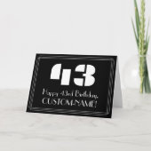 43e verjaardag: Art Deco geïnspireerd look "43" &  Kaart (Voorkant)