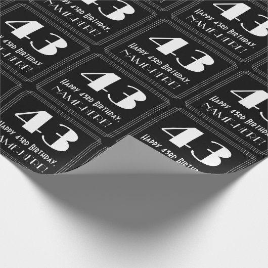 43e verjaardag - Art Deco Geïnspireerde look "43", Cadeaupapier (Hoek)