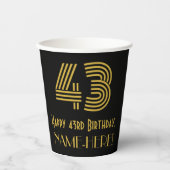 43e verjaardag: Art Deco Geïnspireerde look "43" e Papieren Bekers (Voorkant)