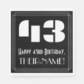 43e verjaardag: Art Deco Geïnspireerde look "43" + Servet (Voorkant)