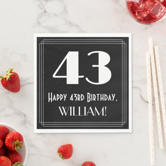 43e verjaardag ~ Art Deco geïnspireerde look "43", Servet (Insitu)