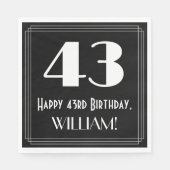 43e verjaardag ~ Art Deco geïnspireerde look "43", Servet (Voorkant)