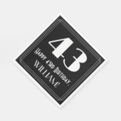 43e verjaardag ~ Art Deco geïnspireerde look "43", Servet (Hoek)