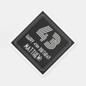 43e verjaardag: Art Deco Geïnspireerde look "43" + Servet (Hoek)