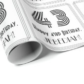 43e verjaardag: Art Deco Geïnspireerde stijl "43"  Cadeaupapier (Rol Hoek)