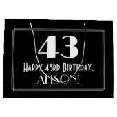 43e verjaardag: Art Deco geïnspireerde stijl "43", Groot Cadeauzakje (Achterkant)