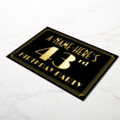 43e verjaardag: Art Deco Kijk "43", met naam Folie Uitnodiging (Gedraaid)