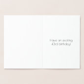 43e verjaardag ~ Art Deco stijl "43" & aangepaste  Folie Kaarten (Binnen)