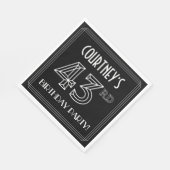 43e verjaardag: Art Deco Style + aangepaste naam Servet (Hoek)