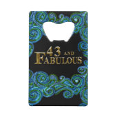 43e verjaardag creditkaart flessenopener (Achterkant)