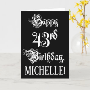 43e verjaardag: Fancy, elegant script + aangepaste Kaart