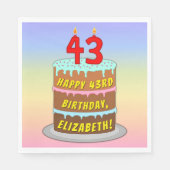 43e verjaardag: Fun Cake and Candles + Custom Name Servet (Voorkant)