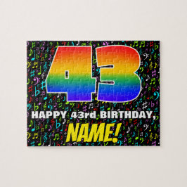 43e verjaardag — Fun, Colorful Music Symbols & "43 Legpuzzel