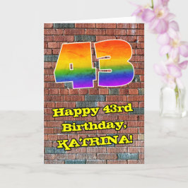 43e verjaardag: Fun Graffiti-geïnspireerde regenbo Kaart