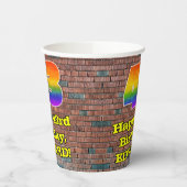 43e verjaardag: Fun Graffiti-geïnspireerde regenbo Papieren Bekers (Links)