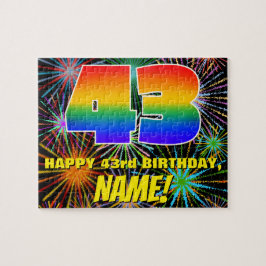 43e verjaardag: Fun, kleurrijk gevuurwerk Legpuzzel