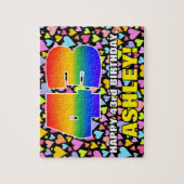 43e verjaardag — Fun, liefhebbende hartvormen + "4 Legpuzzel (Verticaal)