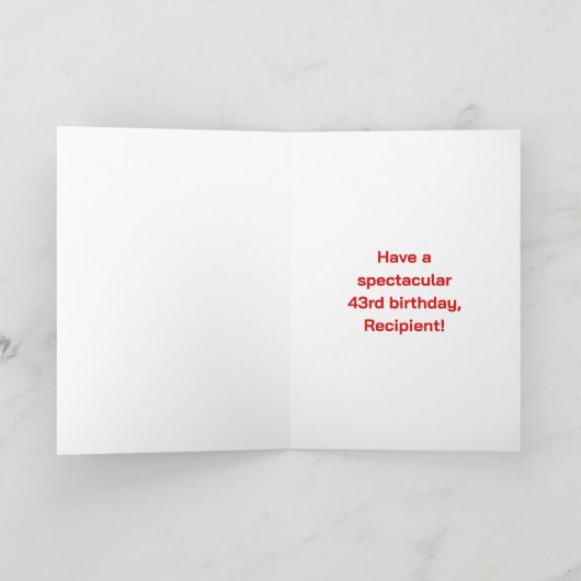 43e verjaardag: Fun Rainbow #, aangepaste naam & f Kaart (Binnen)