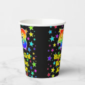 43e verjaardag: Fun Stars Pattern en Rainbow 43 Papieren Bekers (Links)
