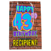 43e verjaardag: Fun, Urban Graffiti geïnspireerd K Medium Cadeauzakje (Voorkant)