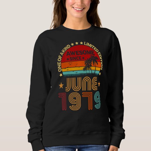 43e verjaardag Geweldige sinds juni 1979 Vintage Trui (Voorkant)