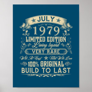 43e verjaardag Gifts 43 jaar oude Retro Poster