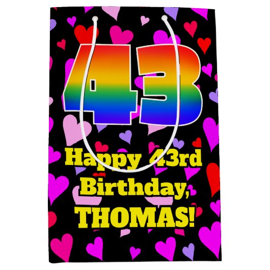 43e verjaardag: Het liefhebbende Kunstpatroon, Reg Medium Cadeauzakje (Voorkant)