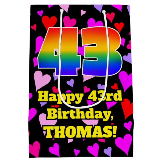 43e verjaardag: Het liefhebbende Kunstpatroon, Reg Medium Cadeauzakje (Achterkant)