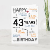 43e verjaardag Kaart (Voorkant)