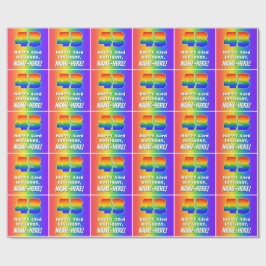 43e verjaardag: kleurrijk, vun regenboogpatroon #  cadeaupapier