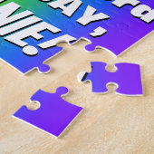 43e verjaardag: kleurrijk, vun regenboogpatroon # legpuzzel (Zijkant)