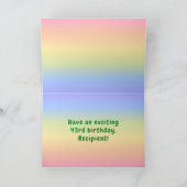 43e verjaardag: kleurrijke regenboog # 43, Naam va Kaart (Binnen)